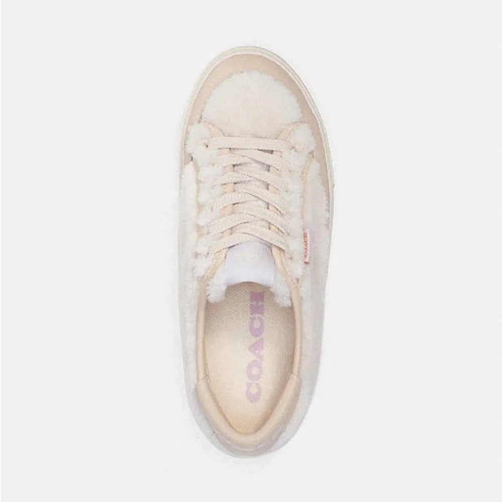 NWOB Coach Womens Citysole Leather and Faux Shearling Platform Sneakers, 9.5